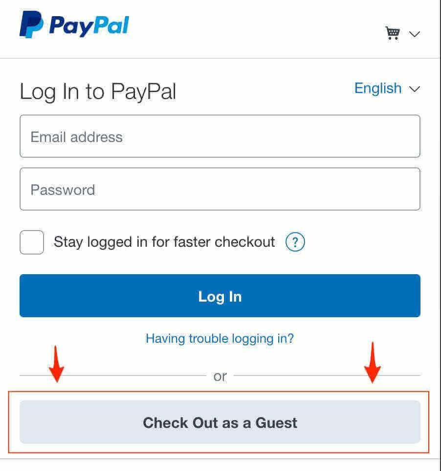 Check Out as a Guest Step 1